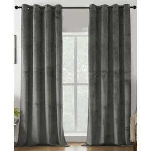 Velvet Room Darkening Panels (2) 52”W x 96”L by Mercer41 (Grey)